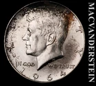 1964 Kennedy Half Dollar- Silver- Choice Gem Brilliant Unc- Toned #L5464