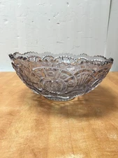 EAPG Broken Arches Imperial Glass Clear Punch Bowl 11" diameter 6lbs no stand