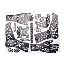 Henna Tattoo Kit Stencils,Temporary Reusable Unisex Tattoo Sets, Self-Adhesive I