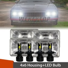 Fit Chevrolet Monte Carlo Ss 1980-1988 4pcs 4x6 Led Headlights Housing Hilow H4
