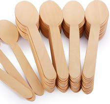 500 Pack 6.3 Inch Disposable Wooden Spoons Birch Wood Compostable Cutlery