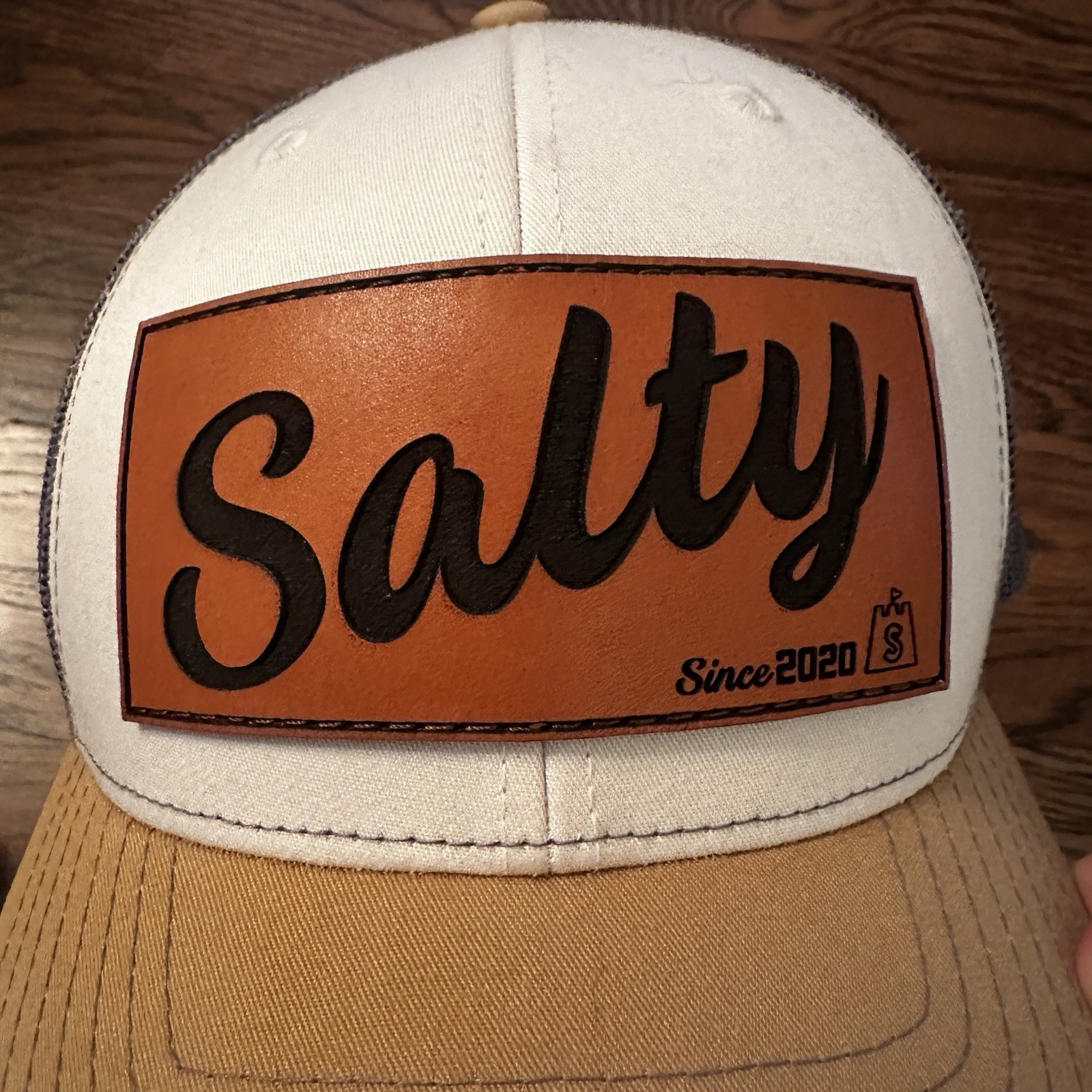 Richardson | Salty Trucker Hat with brown Patch | mesh hat | unisex image 3