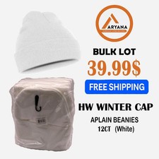 WINTER CAP PLAIN BEANIES   12CT White   Bulk Pack   39.99   FREE SHIPPING