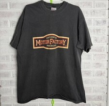 vintage 90s US Steel Motorcycles Motor Factory faded black t-shirt Size L