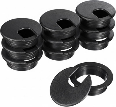 SATINIOR 10 Packs Desk Wire Cord Cable Grommets Cover Plastic PC Desk Cord Organ