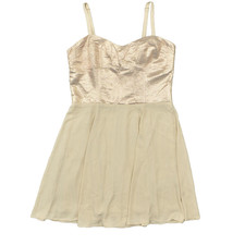 New Express Women's Size 12 Fit & Flare Dress Beige Knee Length Casual Polyest