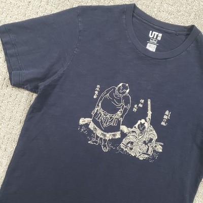 Hokusai Blue Uniqlo UT T-Shirt Mens Small ukiyo-e Japanese Art