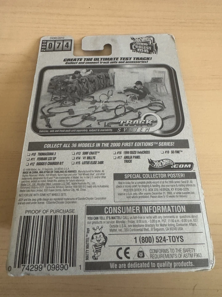 Hot Wheels 41 Willy’s #14 of 36 Cars 2000 First Editions #074 S45 - Image 2 of 2