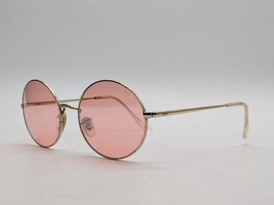 Ray-Ban RB1970 Oval Sunglasses Gold Frame Pink Evolve Lens 54-19-145 w/ Case