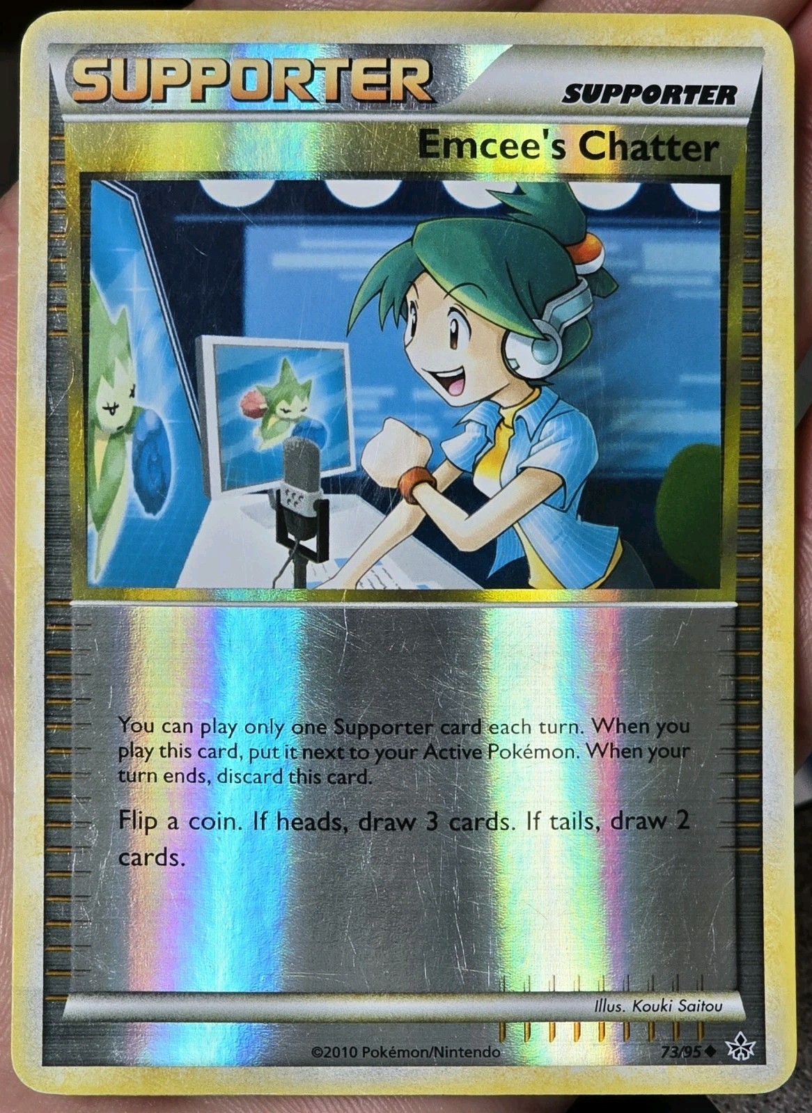 Pokemon Unleashed Reverse Holo Emcee's Chatter #73/95 LP
