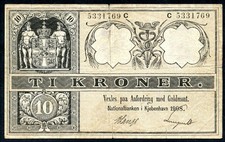 Dänemark / Denmark P.07f 10 Kronen 1908 (4)