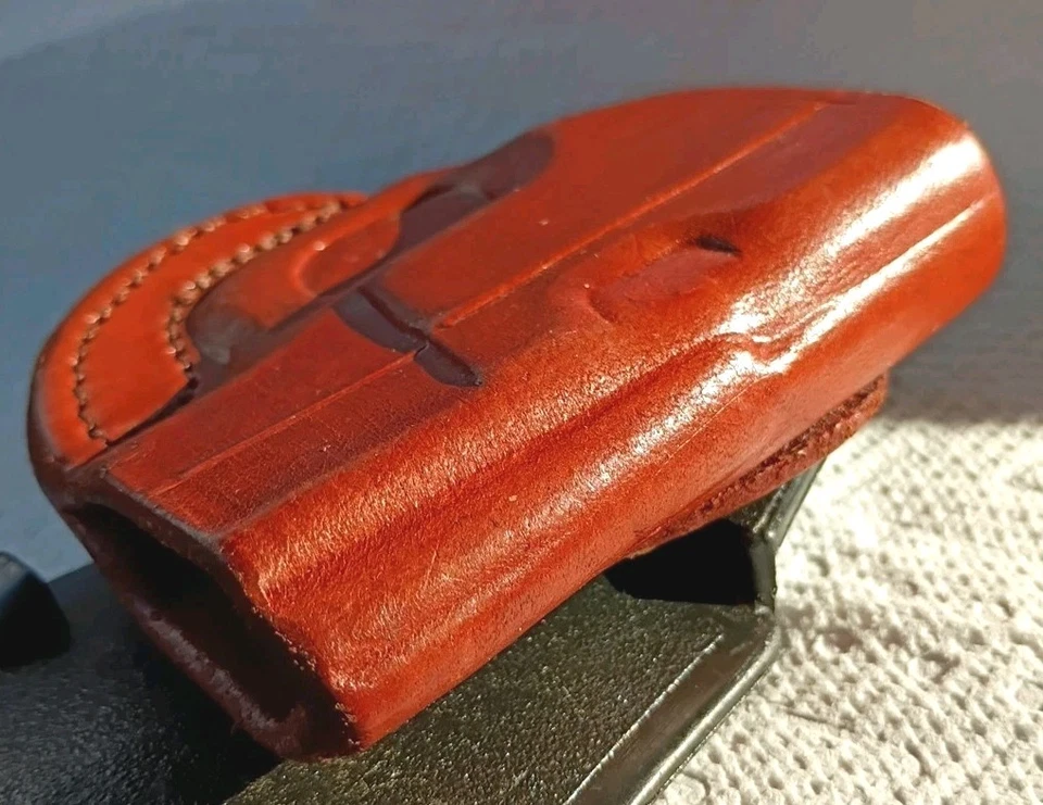 ARMAMENT TAGUA Paddle Leather Holster for S&W Bodyguard 380 w/ Laser Right Brown - Image 4 of 4