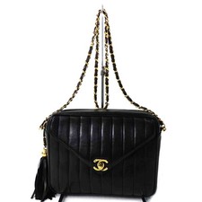 Chanel Mademoiselle Fringe Chain Shoulder Bag Women Black One Size