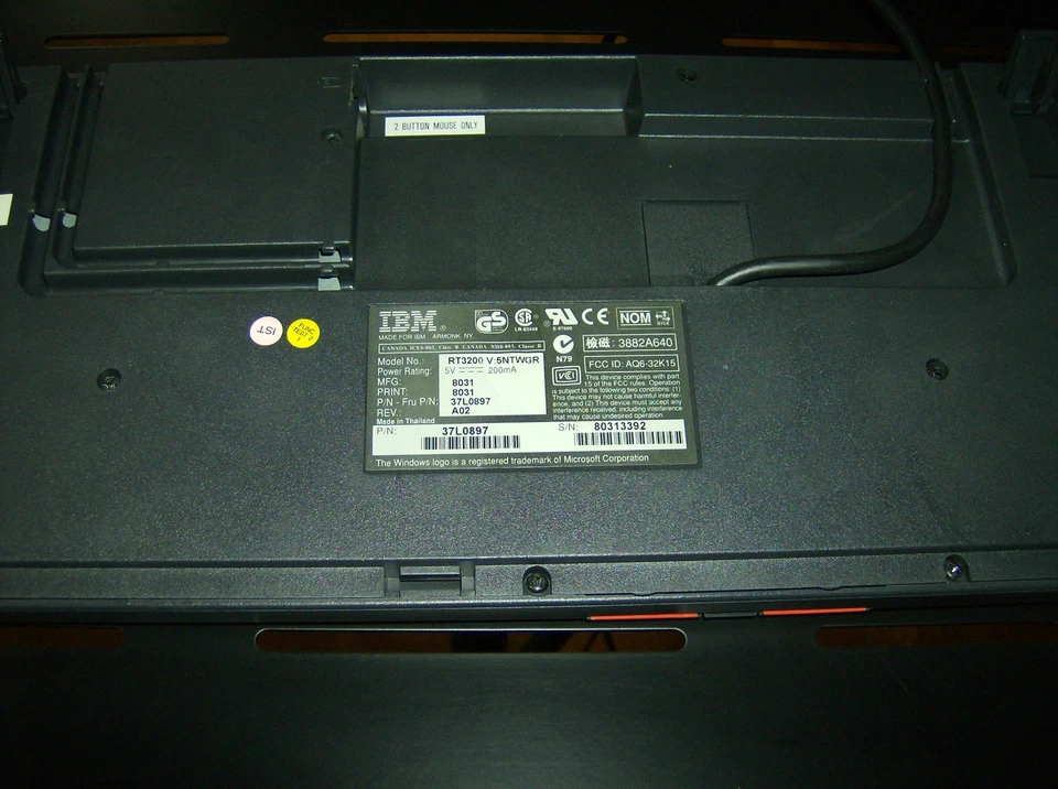 IBM Space Saver II Keyboard RT3200 V:5NWTGR mit Trackpoint - Vintage PS2 QWERTZ - Bild 2 von 3