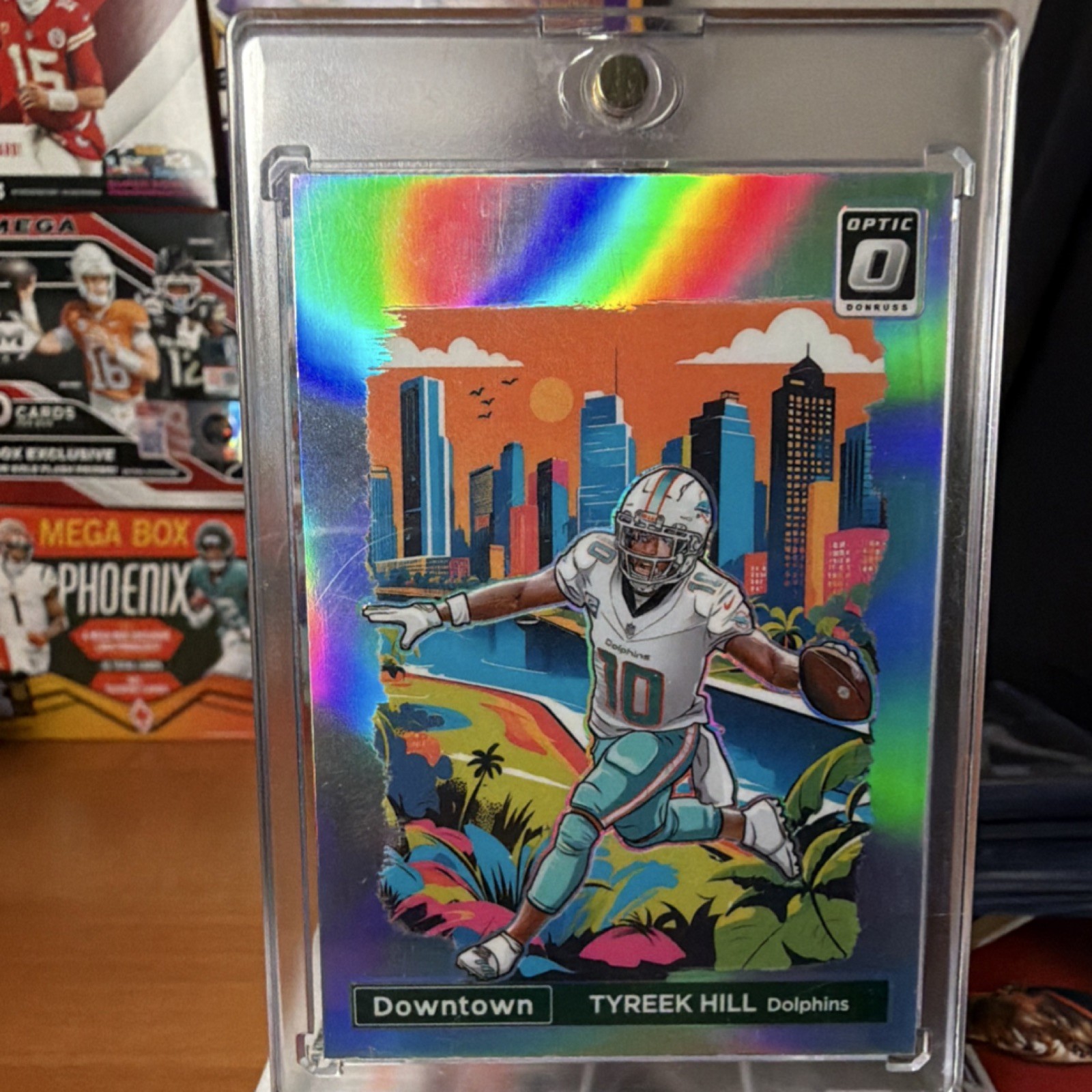 2024 Panini Donruss Optic Downtown Prizm Tyreek Hill #3 Miami Dolphins NFL