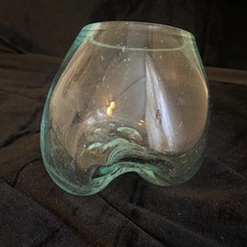 Modern Blown Glass Terrarium Bowl Sculpture 4.5  Organic Form