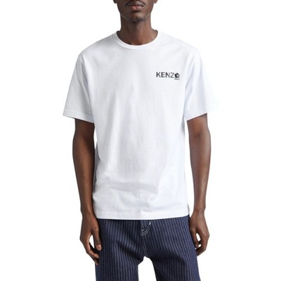 KENZO Herren T-Shirts Boke Flower Logo weiche Baumwolle Kurzarm Jersey weiß