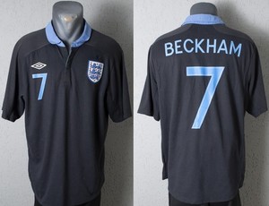 激レア90s 新品 BECKHAM England ユニフォーム スキッパーポロ England Beckham Retro Shirt Jersey BNWT M L XL Football
