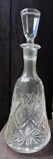 Vintage cut crystal decanter – 11" Tall 