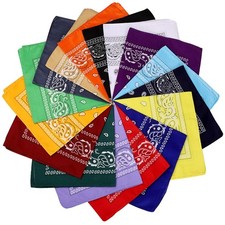 16 PCS Bandanas Multi-Purpose Paisley Cowboy Polyester Headbands 22x22 Inch