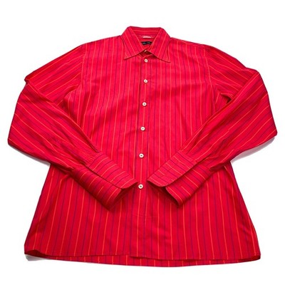 Bain Douche Button Front Men s Shirt Medium Italy Bright Stripes Rare