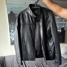 SACOOR brothers Herren Biker Lederjacke Schwa...