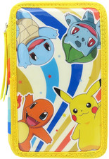 - Pokémon, Astuccio, Astuccio a 3 Piani, Materiale Scolastico, Multicolore, Prod