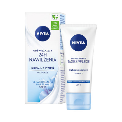 NIVEA 24H MOISTURISE Erfrischende Tagescreme, normale bis Mischhaut 50 ml