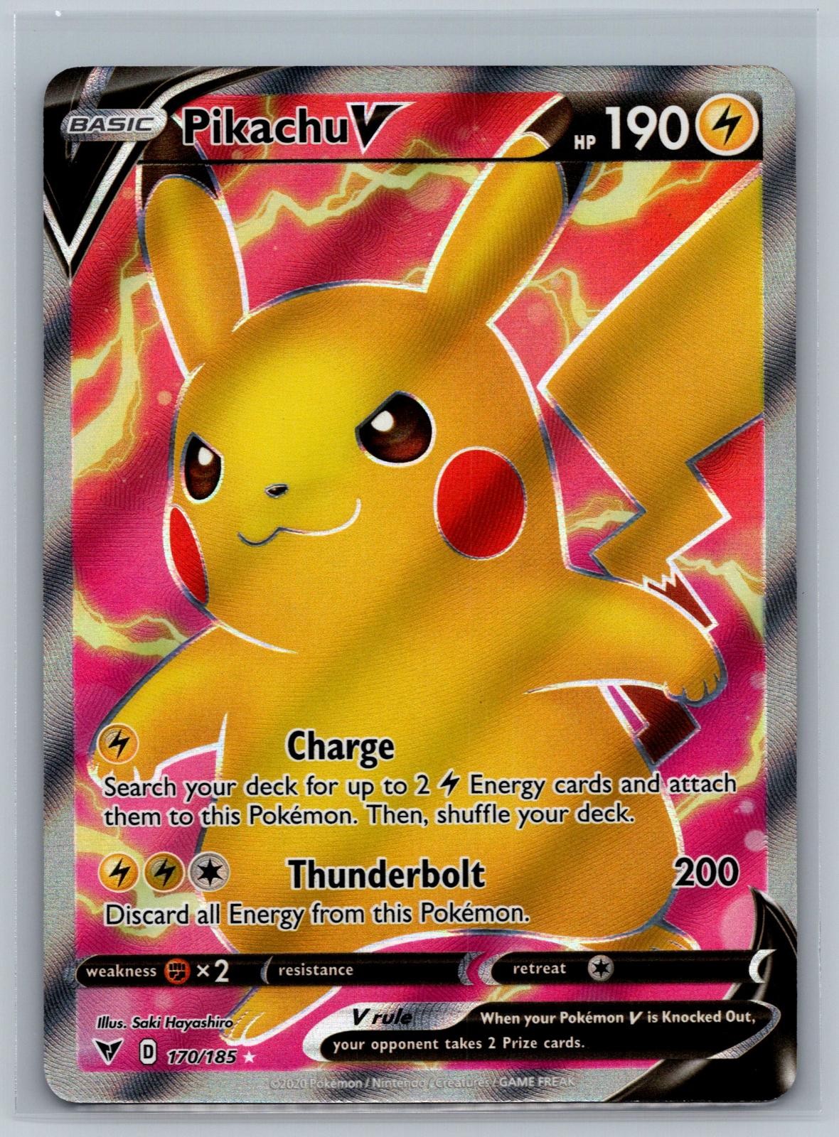 Pikachu V 170/185 Ultra Rare Vivid Voltage Pokemon Card Near Mint