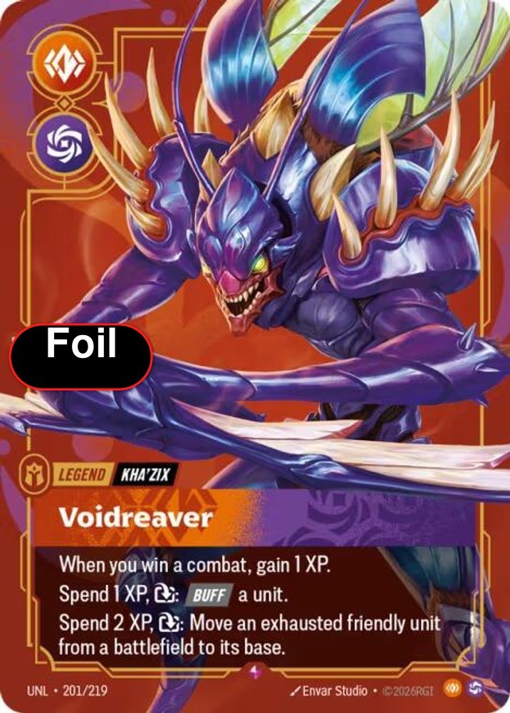 Foil Kha'Zix - Voidreaver - 201/219 - NM - Unleashed