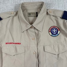 Boy Scouts of America Women 2X Beige Short Sleeve 100 Polyester Uniform Shirt