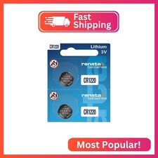 Renata CR1220 Batteries - 3V Lithium Coin Cell 1220 Battery 2 Count 