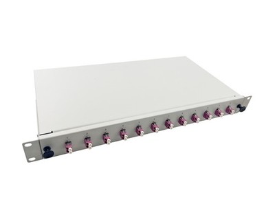 helos LWL 19'' Spleissbox 12 x LC Duplex OM4, spleißfertig, grau