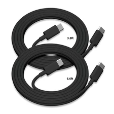 USB C to USB C Charging Cable 6.6/3.3ft Type C to Type C Fast Charger Cord Black