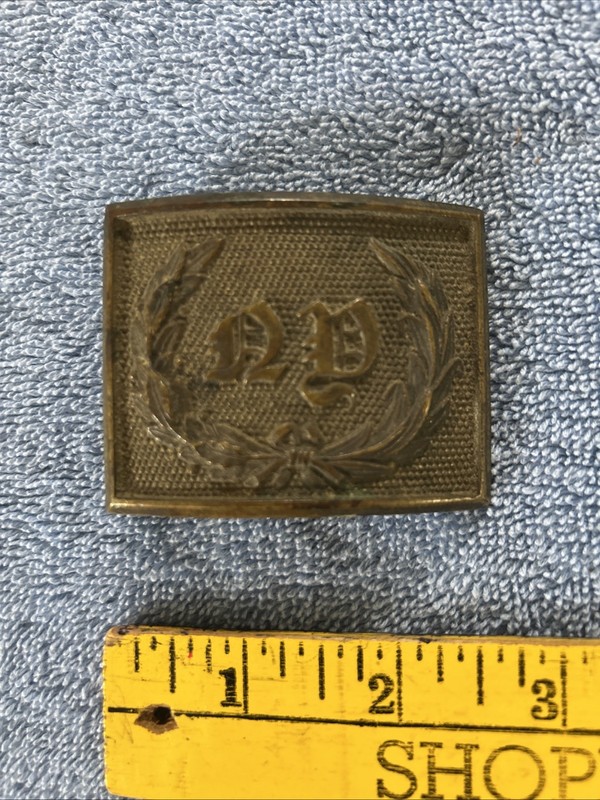 INDIAN WAR N. Y MILITIA/ NATIONAL GUARD BRASS BELT PLATE… RARER