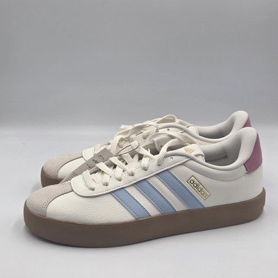 adidas VL Court 3.0 Women's Size 10.5 Shoes Blue/White/Pink Striped