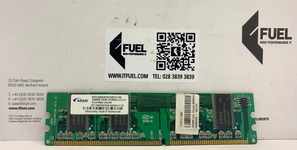 Elixir  256MB  DDR ram memory module  PC-2700  -  M2U25664DSH4B1G-6K - Image 2 of 3