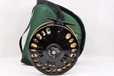 Abel Super 10 Black Gold #9/11 Wood Knob Made in USA RH Used Fly Reels Fishing