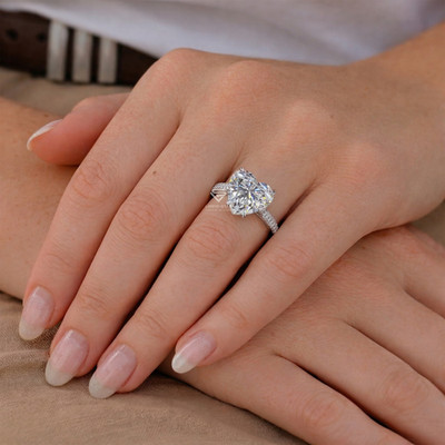 Heart 4.00 IGI Lab Grown Diamond elegant engagement ring 14k WG 6 US