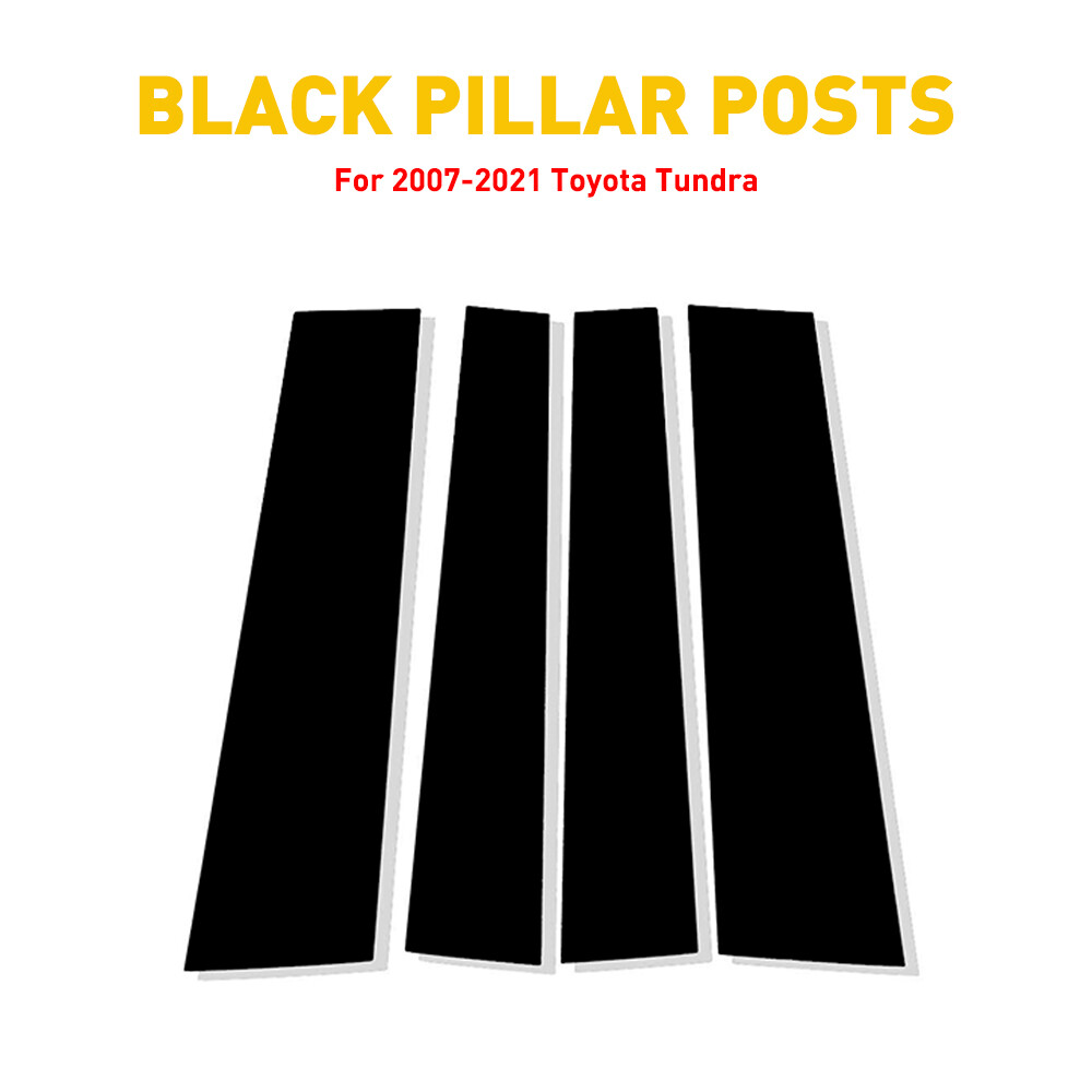 For Tundra TOYOTA Double Cab 2007-2021 Black Pillar Posts Door Window Cover Kits