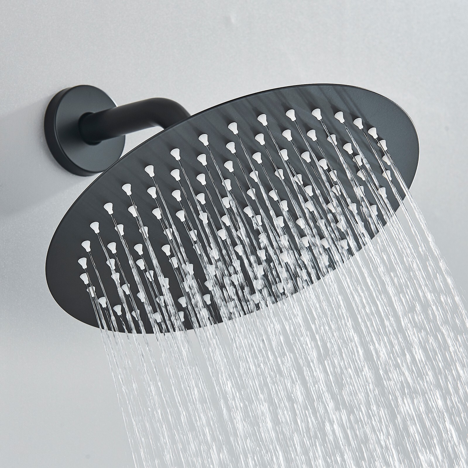 Matte Black Shower Faucet System with High Pressure 8 Inches Rain