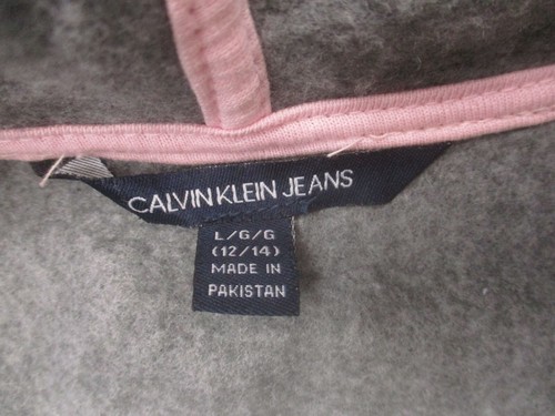 NWT Calvin Klein Size L (12-14) Girls Gray Cotton Blend Zip Athletic Jacket 785 - Picture 8 of 10