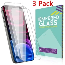 3-PACK For iPhone 13/12/Pro/Max Full Coverage Tempered GLASS Screen Protector