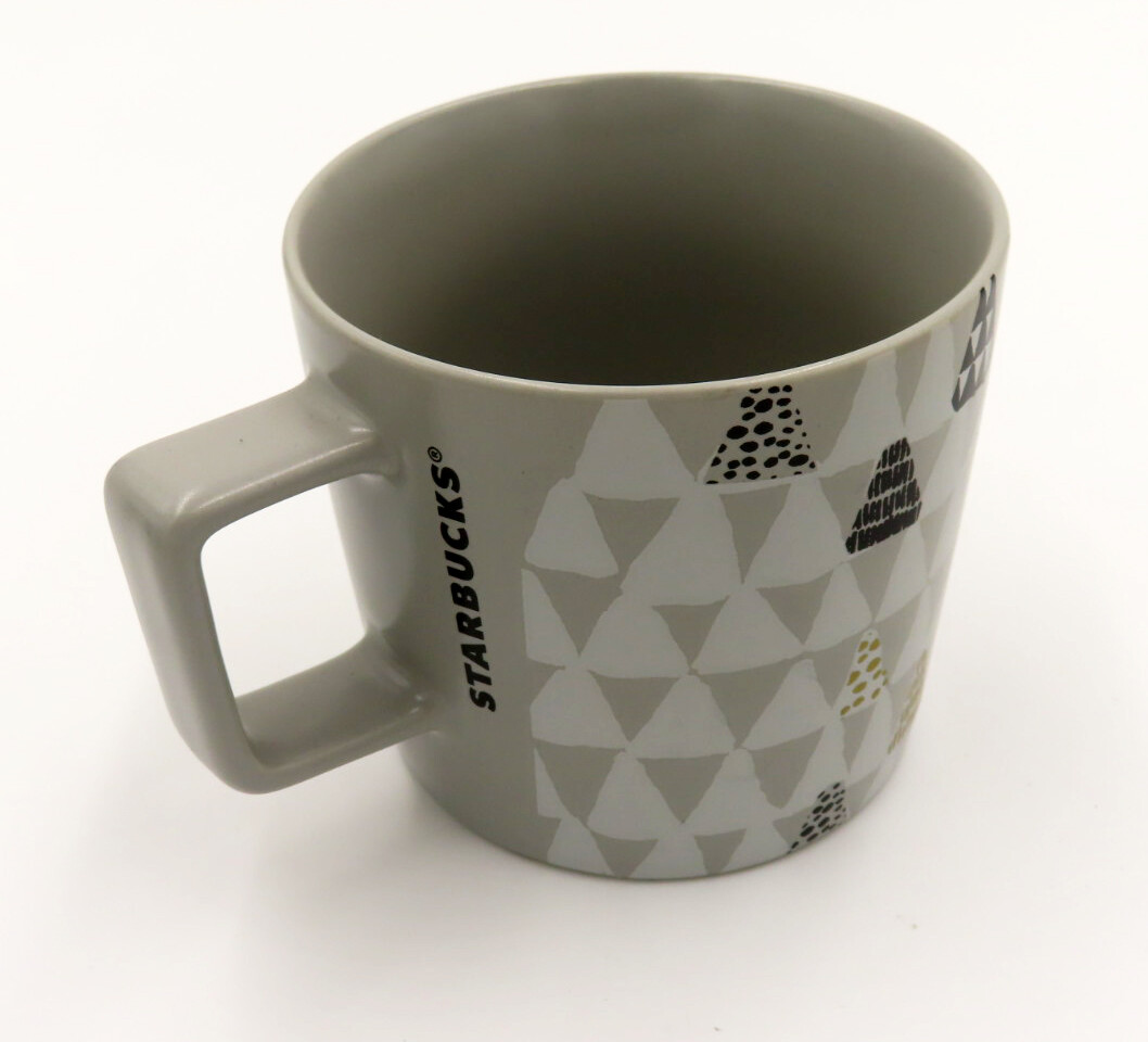 Starbucks 2016 Gray Geometric Trees 14oz Ceramic Mug  