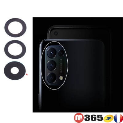 Lentille (verre) De Caméra Arrière Pour Oppo Find X3 Lite - Pièce De Rechange Neuve - Modèle Noir
