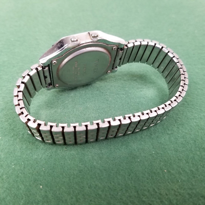 Vintage Timex Indiglo Digital Men Silver Tone Alarm Chrono Quartz