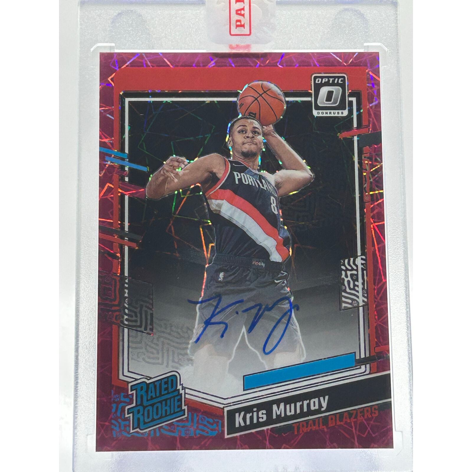 2023-24 Donruss Optic Kris Murray Rated Rookie Pink Velocity Auto 29/79 SP RC