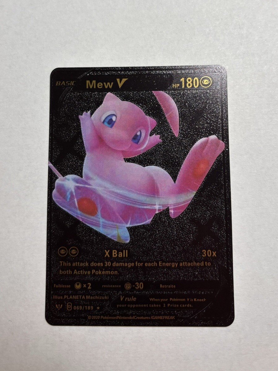 dark mew pokemon card Display Card Mew V 069/189 Full Art Textured Black Foil Fan Art M/NM  Condition