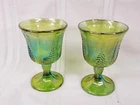 Vintage Indiana Colony Harvest Grape Lime green Glass Goblet 2