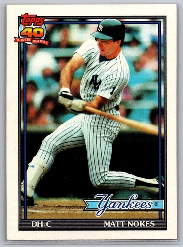 1991 Topps - #336 Matt Nokes New York Yankees MLB Baseball Card
